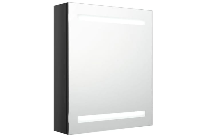 LED kylpyhuoneen peilikaappi kiiltävä musta 50x14x60 cm - Musta - Peilikaapit - Kylpyhuoneekaappi valaistuksella