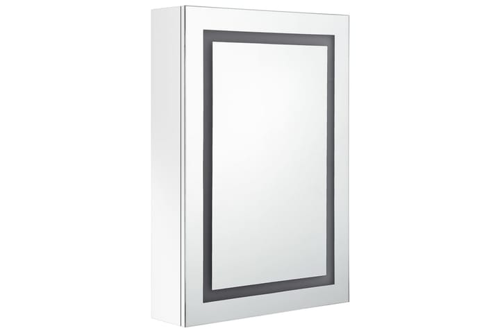LED kylpyhuoneen peilikaappi kiiltävä valkoinen 50x13x70 cm - Valkoinen - Peilikaapit - Kylpyhuoneekaappi valaistuksella