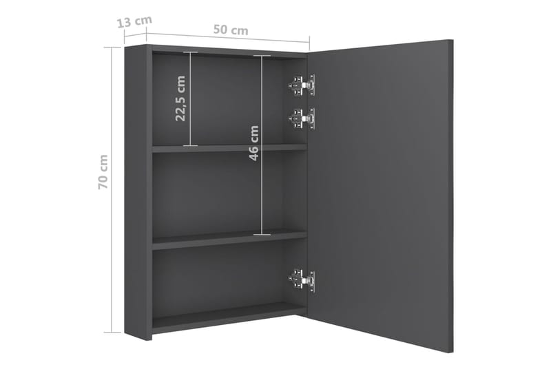 LED kylpyhuoneen peilikaappi harmaa 50x13x70 cm - Talo & remontointi - Keittiö & kylpyhuone - Kylpyhuone - Kylpyhuonekalusteet - Peilikaapit
