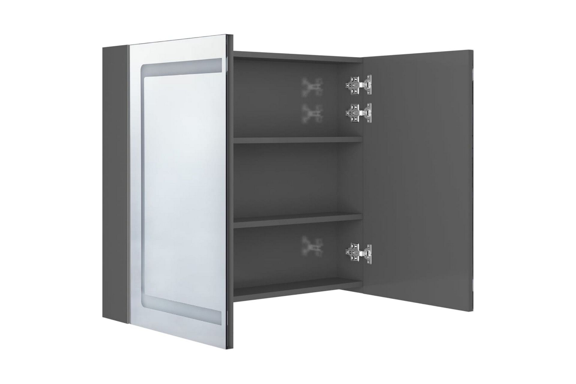 LED kylpyhuoneen peilikaappi kiiltävä harmaa 80x12x68 cm - Talo & remontointi - Keittiö & kylpyhuone - Kylpyhuone - Kylpyhuonekalusteet - Peilikaapit