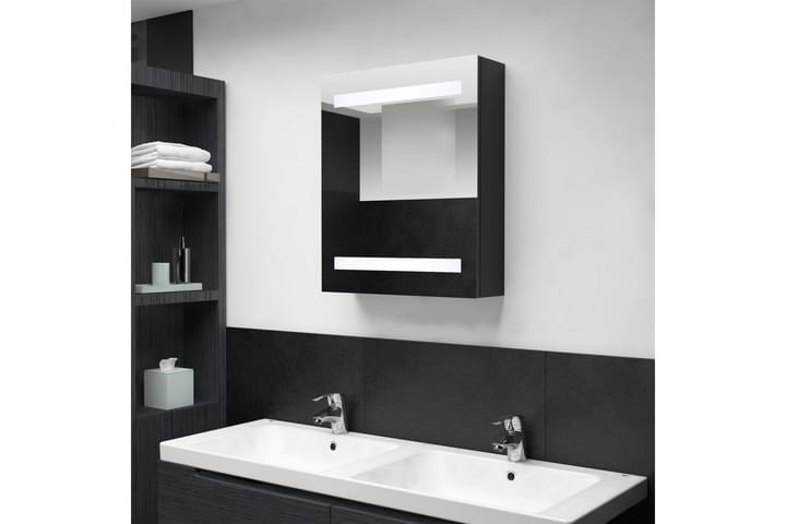 LED kylpyhuoneen peilikaappi musta 50x14x60 cm - Musta - Peilikaapit - Kylpyhuoneekaappi valaistuksella