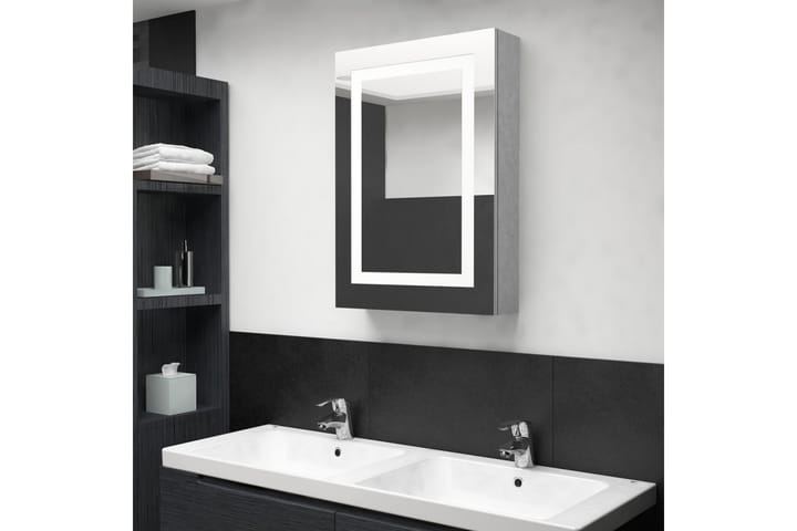 LED kylpyhuoneen peilikaappi betoninharmaa 50x13x70 cm - Harmaa - Peilikaapit - Kylpyhuoneekaappi valaistuksella