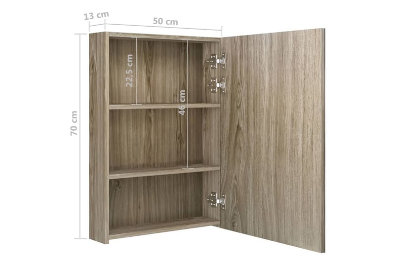 LED kylpyhuoneen peilikaappi tammi 50x13x70 cm - Talo & remontointi - Keittiö & kylpyhuone - Kylpyhuone - Kylpyhuonekalusteet - Peilikaapit