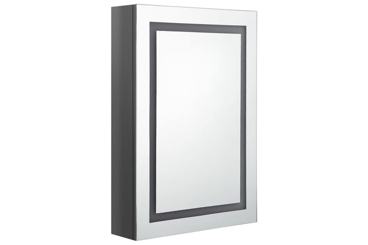 LED kylpyhuoneen peilikaappi kiiltävä harmaa 50x13x70 cm - Harmaa - Peilikaapit - Kylpyhuoneekaappi valaistuksella