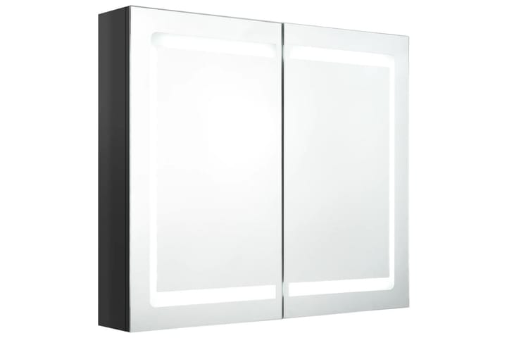 LED kylpyhuoneen peilikaappi kiiltävä musta 80x12x68 cm - Peilikaapit - Kylpyhuoneekaappi valaistuksella