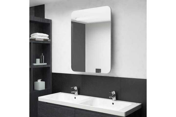 LED kylpyhuoneen peilikaappi betoninharmaa 60x11x80 cm - Peilikaapit - Kylpyhuoneekaappi valaistuksella