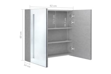 LED kylpyhuoneen peilikaappi betoninharmaa 62x14x60 cm - Talo & remontointi - Keittiö & kylpyhuone - Kylpyhuone - Kylpyhuonekalusteet - Peilikaapit