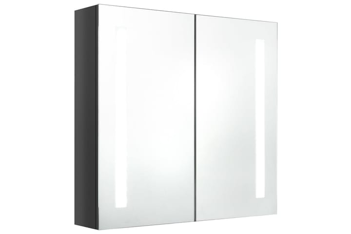 LED kylpyhuoneen peilikaappi kiiltävä harmaa 62x14x60 cm - Peilikaapit - Kylpyhuoneekaappi valaistuksella