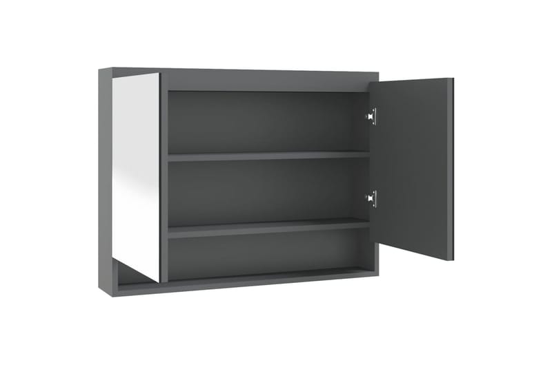 LED kylpyhuoneen peilikaappi 80x15x60 cm MDF harmaa - Harmaa - Talo & remontointi - Keittiö & kylpyhuone - Kylpyhuone - Kylpyhuonekalusteet - Peilikaapit