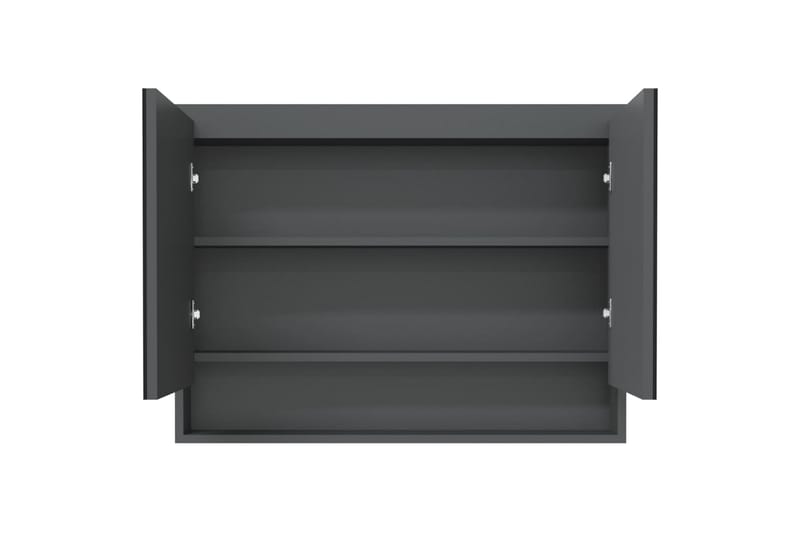 LED kylpyhuoneen peilikaappi 80x15x60 cm MDF harmaa - Harmaa - Talo & remontointi - Keittiö & kylpyhuone - Kylpyhuone - Kylpyhuonekalusteet - Peilikaapit