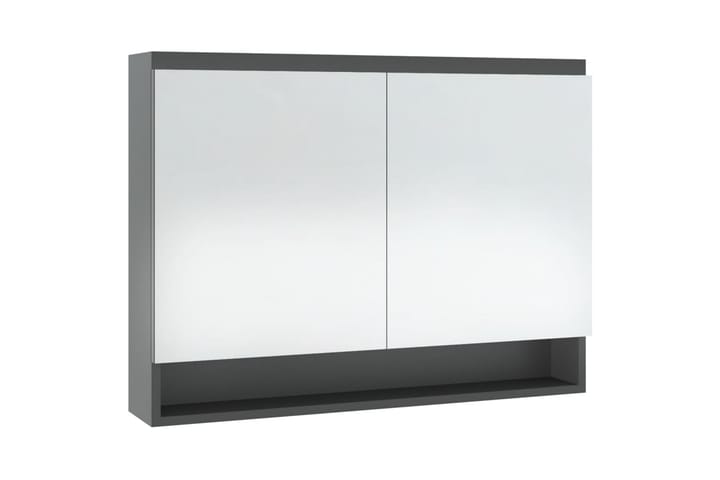 LED kylpyhuoneen peilikaappi 80x15x60 cm MDF harmaa - Harmaa - Peilikaapit - Kylpyhuoneekaappi valaistuksella