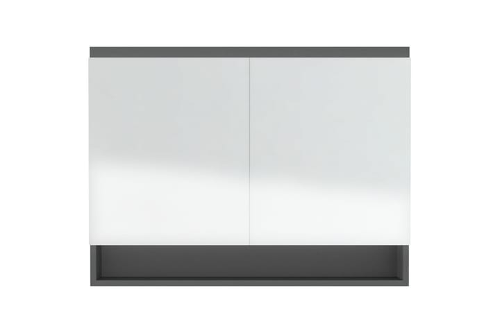 LED kylpyhuoneen peilikaappi 80x15x60 cm MDF harmaa - Harmaa - Peilikaapit - Kylpyhuoneekaappi valaistuksella