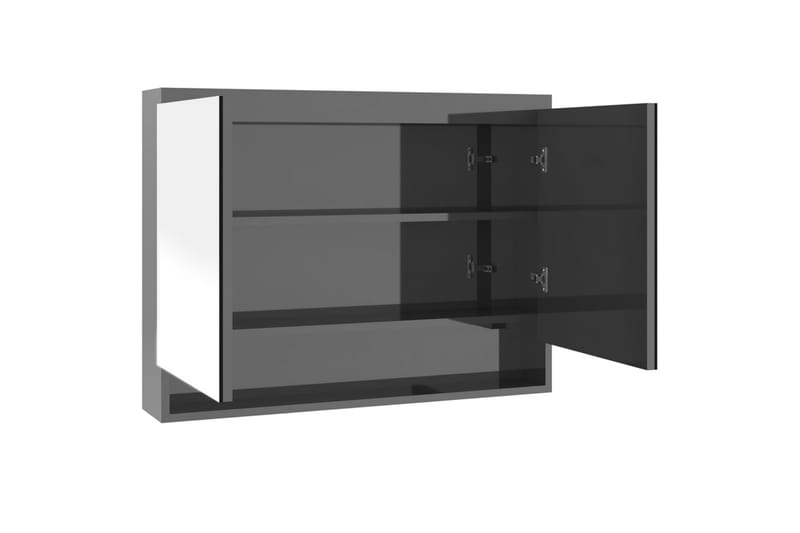 LED kylpyhuoneen peilikaappi 80x15x60 cm MDF kiiltävä harmaa - Harmaa - Talo & remontointi - Keittiö & kylpyhuone - Kylpyhuone - Kylpyhuonekalusteet - Peilikaapit