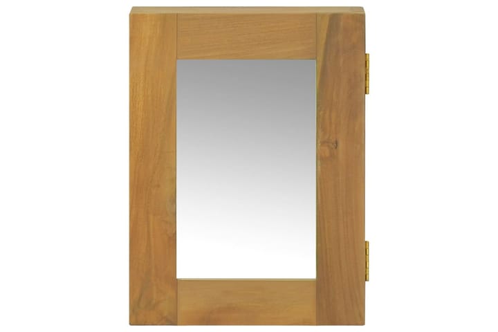 Peilikaappi 30x10x40 cm täysi tiikki - Ruskea - Peilikaapit - Kylpyhuoneekaappi valaistuksella