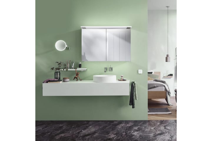 Peilikaappi Bathlife Glänsa 1000 - Valkoinen - Peilikaapit - Kylpyhuoneekaappi valaistuksella