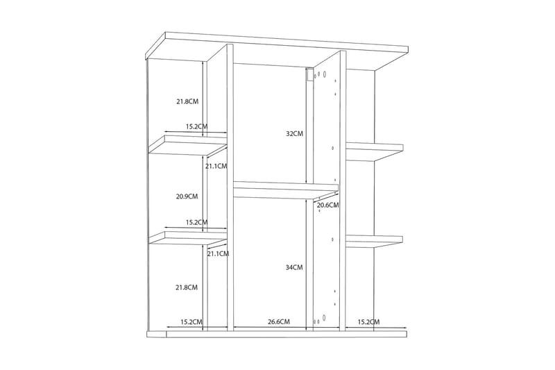 Seinäkaappi Samkov 26x60 cm - Valkoinen - Talo & remontointi - Keittiö & kylpyhuone - Kylpyhuone - Kylpyhuonekalusteet - Peilikaapit
