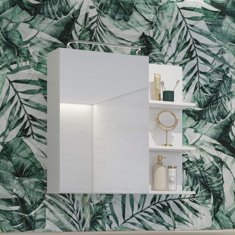Peilikaappi Irvine 1 ovi - Valkoinen kiiltävä - Talo & remontointi - Keittiö & kylpyhuone - Kylpyhuone - Kylpyhuonekalusteet - Peilikaapit