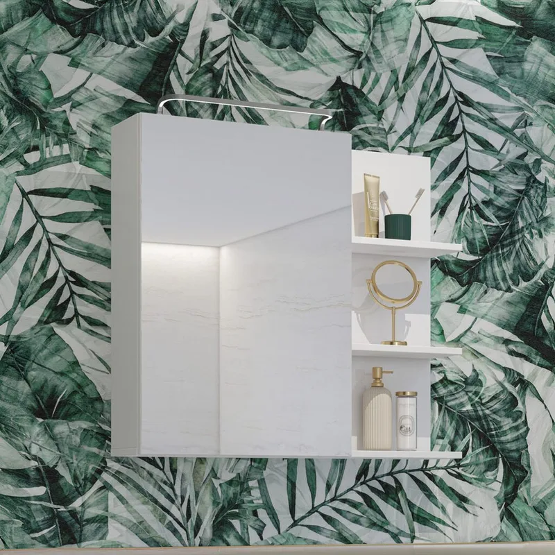 Peilikaappi Irvine 1 ovi - Valkoinen kiiltävä - Talo & remontointi - Keittiö & kylpyhuone - Kylpyhuone - Kylpyhuonekalusteet - Peilikaapit