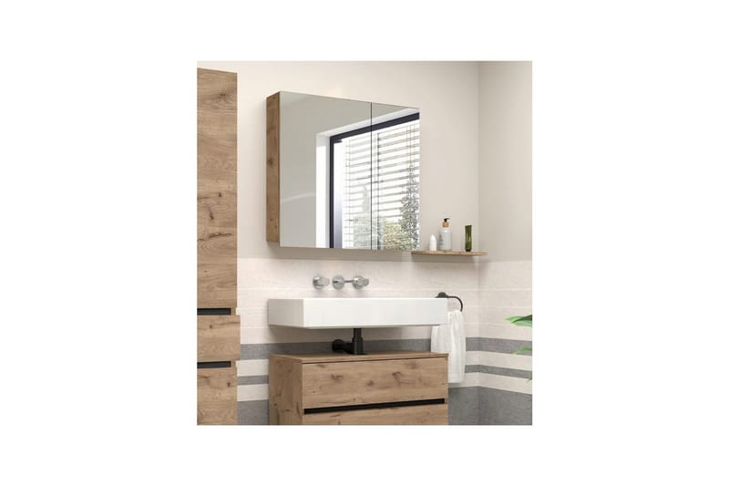 Peilillä varustettu seinäkaappi Loft24 Wisla peilillä varustettu seinäkaappi 80x70 cm - Talo & remontointi - Keittiö & kylpyhuone - Kylpyhuone - Kylpyhuonekalusteet - Peilikaapit