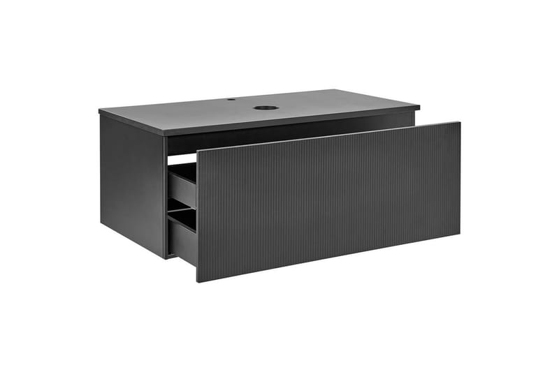 Pesuallaskaappi Alzira Musta, 100x52x40 cm - Musta, 100x52x40 cm - Talo & remontointi - Keittiö & kylpyhuone - Kylpyhuone - Kylpyhuonekalusteet - Seinäkaappi & korkea kaappi