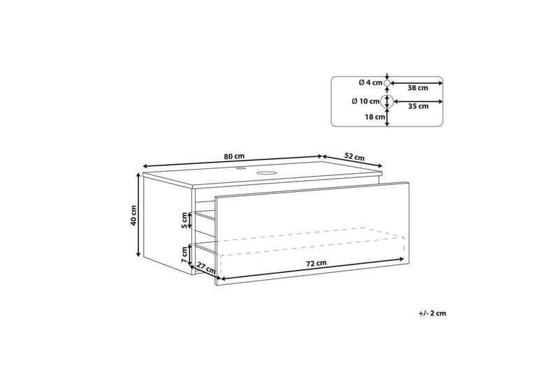 Pesuallaskaappi Alzira Musta, 80x52x40 cm - Musta, 80x52x40 cm - Talo & remontointi - Keittiö & kylpyhuone - Kylpyhuone - Kylpyhuonekalusteet - Seinäkaappi & korkea kaappi