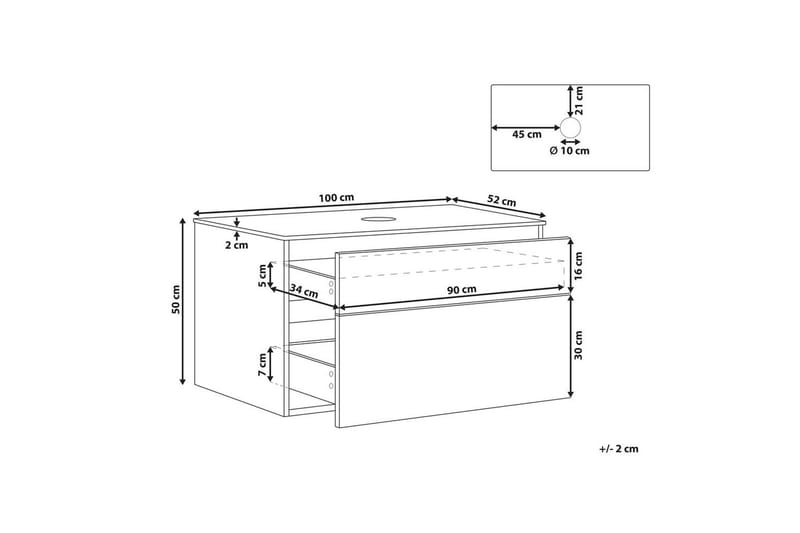 Pesuallaskaappi Bexti 100x52x50 cm - 100x52x50 cm - Talo & remontointi - Keittiö & kylpyhuone - Kylpyhuone - Kylpyhuonekalusteet - Seinäkaappi & korkea kaappi