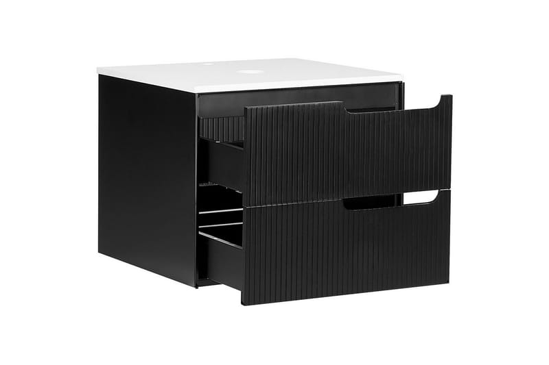 Pesuallaskaappi Quintela Musta, Valkoinen, 60x52x48 cm - Musta, Valkoinen, 60x52x48 cm - Talo & remontointi - Keittiö & kylpyhuone - Kylpyhuone - Kylpyhuonekalusteet - Seinäkaappi & korkea kaappi
