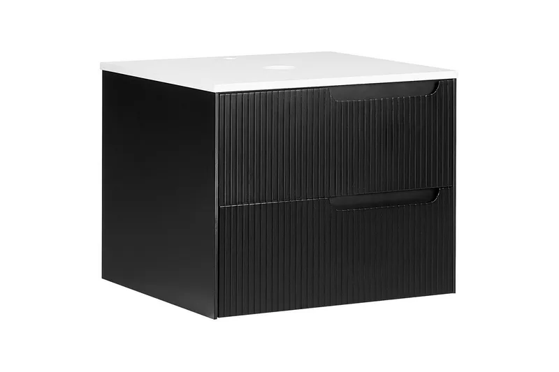 Pesuallaskaappi Quintela Musta, Valkoinen, 60x52x48 cm, Musta, Valkoinen, 60x52x48 cm