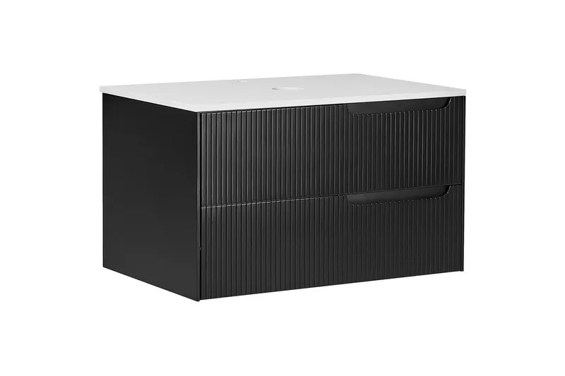 Pesuallaskaappi Quintela Musta, Valkoinen, 80x52x48 cm, Musta, Valkoinen, 80x52x48 cm