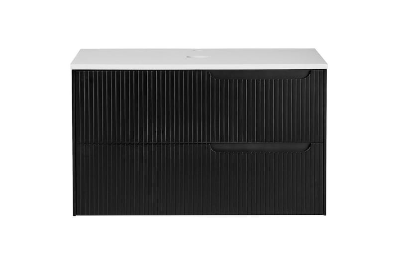 Pesuallaskaappi Quintela Musta, Valkoinen, 80x52x48 cm - Musta, Valkoinen, 80x52x48 cm - Talo & remontointi - Keittiö & kylpyhuone - Kylpyhuone - Kylpyhuonekalusteet - Seinäkaappi & korkea kaappi