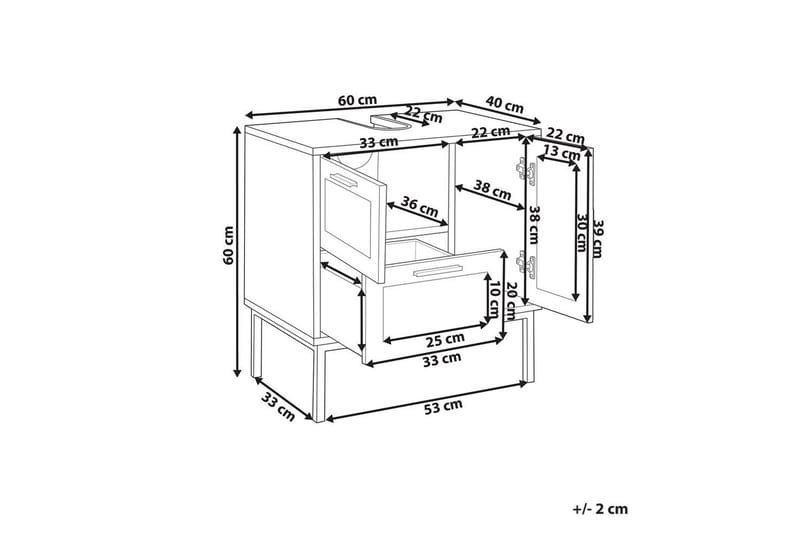 Pesuallaskaappi Rosell 60x40x60 cm - 60x40x60 cm - Talo & remontointi - Keittiö & kylpyhuone - Kylpyhuone - Kylpyhuonekalusteet - Kylpyhuoneen säilytys
