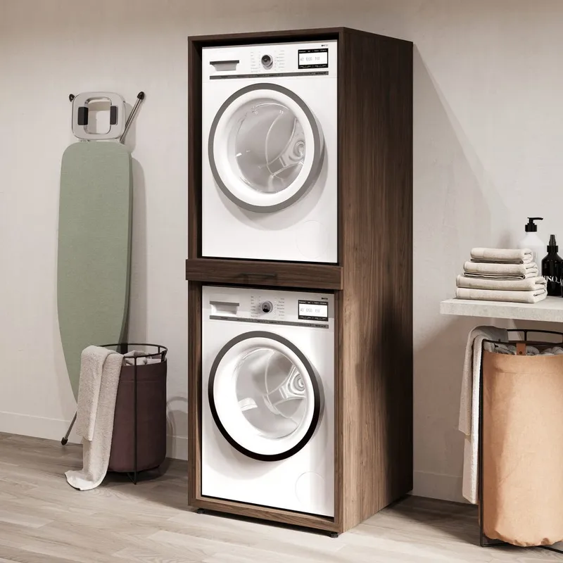 Pesukoneen/Kuivausrummun Kaappi Aza 1 hylly - Pähkinäpuu Villa - Talo & remontointi - Keittiö & kylpyhuone - Kylpyhuone - Kylpyhuonekalusteet - Kylpyhuoneen säilytys