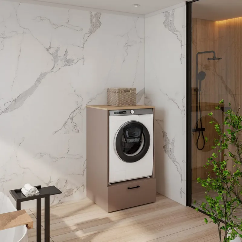 Pesukoneen/Kuivausrummun Kaappi Rosa 1 laatikon kanssa - Talo & remontointi - Keittiö & kylpyhuone - Kylpyhuone - Kylpyhuonekalusteet - Kylpyhuoneen säilytys