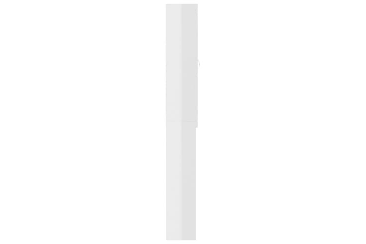 Pesukonekaappi korkeakiilto valkoinen 64x25,5x190 cm - Kylpyhuoneekaappi valaistuksella - Seinäkaappi & korkea kaappi - Pyykkikaappi - Kylpyhuonekaapit