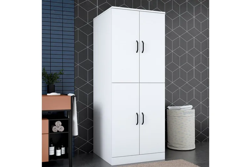 Pesukonekaappi Ostwerwaltia Valkoinen - Valkoinen - Talo & remontointi - Keittiö & kylpyhuone - Kylpyhuone - Kylpyhuonekalusteet - Seinäkaappi & korkea kaappi