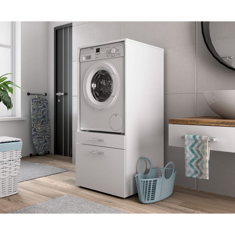 Pesukone/kuivauskaappi Aza 1 laatikko 1 hylly - Valkoinen - Talo & remontointi - Keittiö & kylpyhuone - Kylpyhuone - Kylpyhuonekalusteet - Kylpyhuoneen säilytys