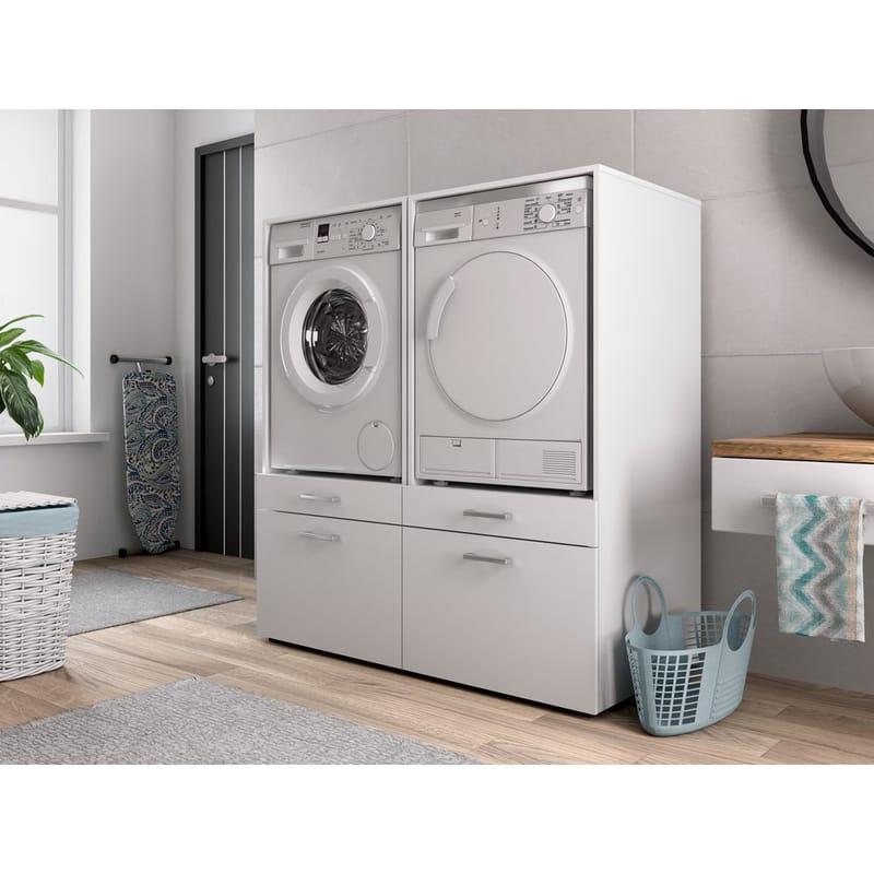 Pesukone/kuivauskaappi Aza 1 laatikko 1 hylly - Valkoinen - Talo & remontointi - Keittiö & kylpyhuone - Kylpyhuone - Kylpyhuonekalusteet - Kylpyhuoneen säilytys