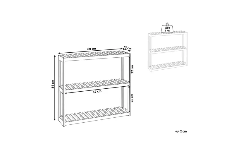 Seinähylly Paducah - Talo & remontointi - Keittiö & kylpyhuone - Kylpyhuone - Kylpyhuonekalusteet - Kylpyhuoneen hyllyt