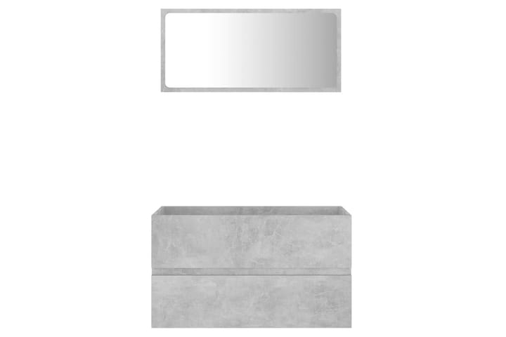 2-osainen kylpyhuoneen kalustesarja betoninharmaa lastulevy - Kylpyhuoneekaappi valaistuksella - Seinäkaappi & korkea kaappi - Pyykkikaappi - Kylpyhuonekaapit