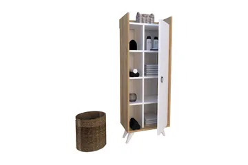 Kylpyhuonekaappi 32x155 cm - Luonnonväri/Valkoinen - Talo & remontointi - Keittiö & kylpyhuone - Kylpyhuone - Kylpyhuonekalusteet - Kylpyhuonekaapit