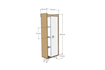 Kylpyhuonekaappi 32x155 cm - Luonnonväri/Valkoinen - Talo & remontointi - Keittiö & kylpyhuone - Kylpyhuone - Kylpyhuonekalusteet - Kylpyhuonekaapit