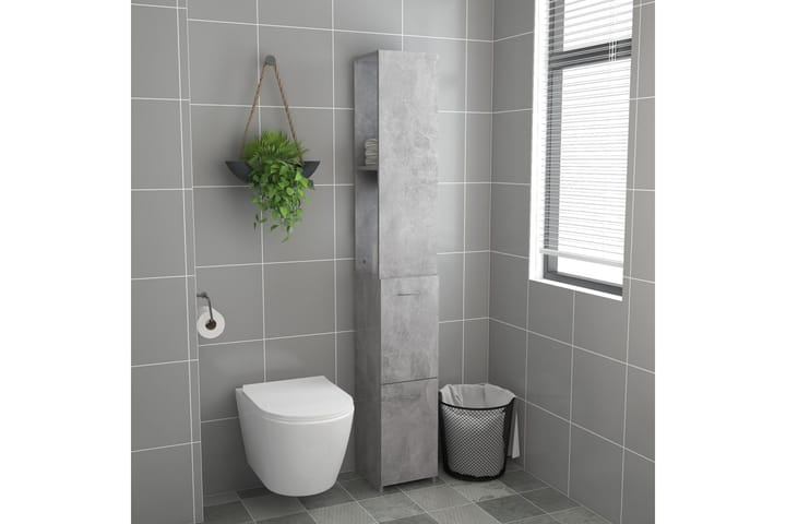 Kylpyhuonekaappi betoninharmaa 25x25x170 cm lastulevy - Kylpyhuoneekaappi valaistuksella - Seinäkaappi & korkea kaappi - Pyykkikaappi - Kylpyhuonekaapit