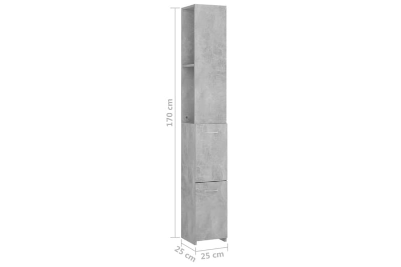 Kylpyhuonekaappi betoninharmaa 25x25x170 cm lastulevy - Talo & remontointi - Keittiö & kylpyhuone - Kylpyhuone - Kylpyhuonekalusteet - Seinäkaappi & korkea kaappi