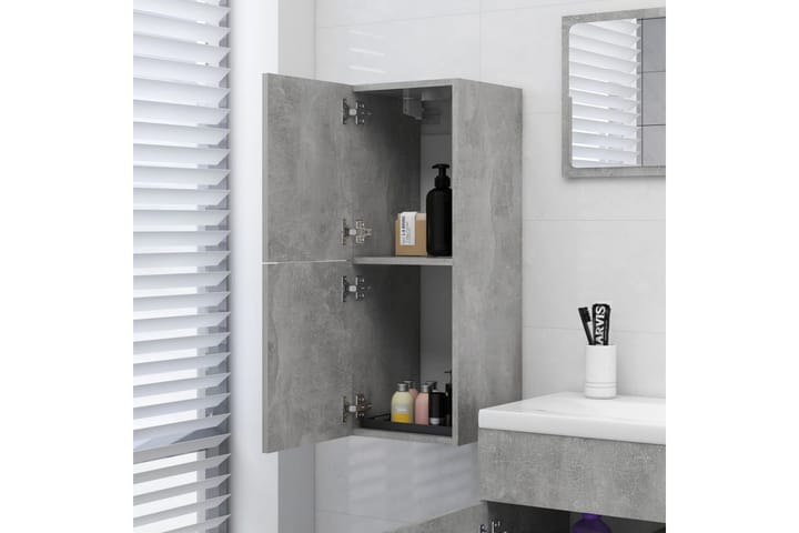 Kylpyhuonekaappi betoninharmaa 30x30x80 cm lastulevy - Kylpyhuoneekaappi valaistuksella - Seinäkaappi & korkea kaappi - Pyykkikaappi - Kylpyhuonekaapit