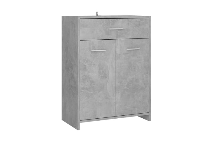 Kylpyhuonekaappi betoninharmaa 60x33x80 cm lastulevy - Harmaa - Kylpyhuoneekaappi valaistuksella - Seinäkaappi & korkea kaappi - Pyykkikaappi - Kylpyhuonekaapit