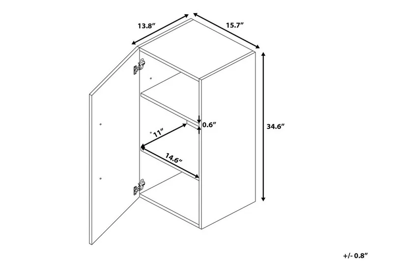 Kylpyhuonekaappi Bilbao 35x40 cm - Valkoinen - Talo & remontointi - Keittiö & kylpyhuone - Kylpyhuone - Kylpyhuonekalusteet - Seinäkaappi & korkea kaappi