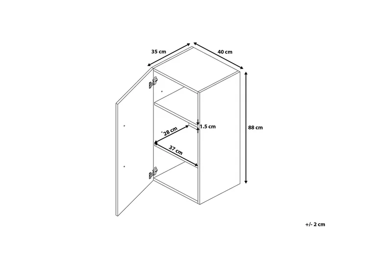 Kylpyhuonekaappi Bilbao 35x40 cm - Valkoinen - Talo & remontointi - Keittiö & kylpyhuone - Kylpyhuone - Kylpyhuonekalusteet - Seinäkaappi & korkea kaappi