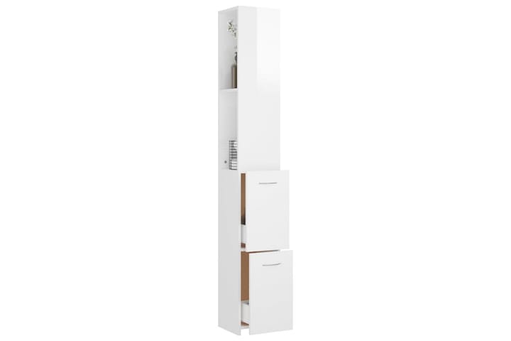 Kylpyhuonekaappi korkeakiilto 25x25x170 cm - Kylpyhuoneekaappi valaistuksella - Seinäkaappi & korkea kaappi - Kylpyhuonekaapit