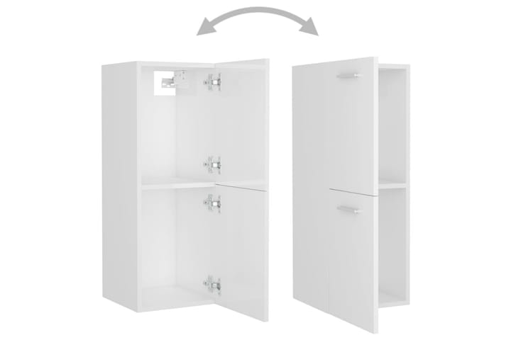 Kylpyhuonekaappi korkeakiilto valkoinen 30x30x80cm lastulevy - Kylpyhuoneekaappi valaistuksella - Seinäkaappi & korkea kaappi - Pyykkikaappi - Kylpyhuonekaapit