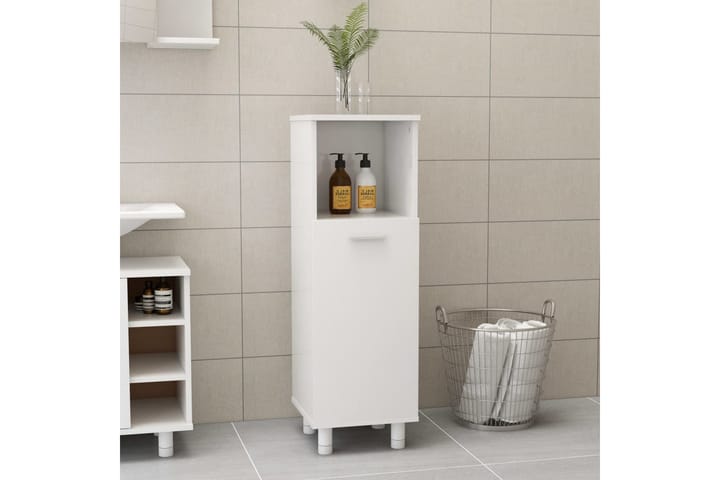 Kylpyhuonekaappi korkeakiilto valkoinen 30x30x95 cm - Valkoinen - Kylpyhuoneekaappi valaistuksella - Seinäkaappi & korkea kaappi - Kylpyhuonekaapit